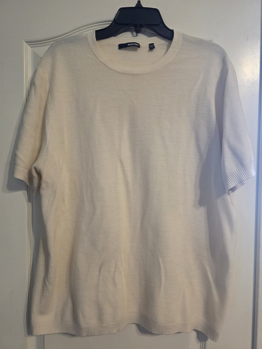 Murano Men's Short-Sleeve Knit Polo in Cream